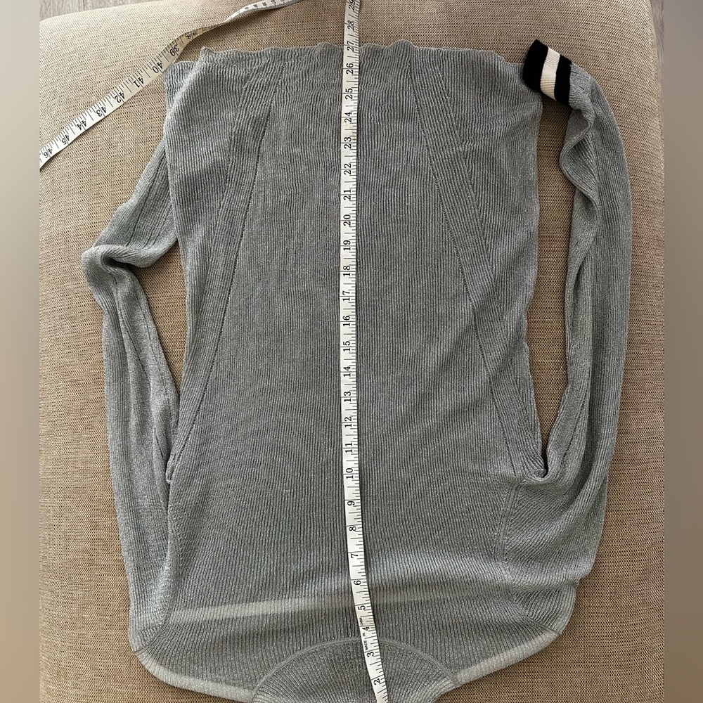 Rag & Bone Sheer Pryia Silver Festive Shimmer Holiday Turtleneck Top - Picture 10 of 11
